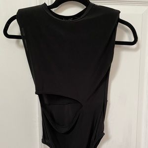 Nasty Gal cut-out bodysuit, black, size small, brand new, never worn, with tags